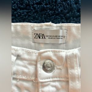 White high rise Zara jeans